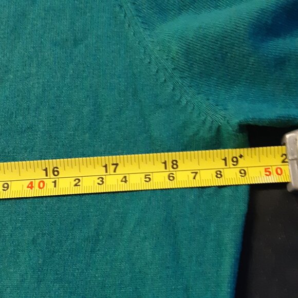 Massimo Dutti SZ M Cotton Silk Green Men's V-Neck Lightweight Sweater - Picture 6 of 7